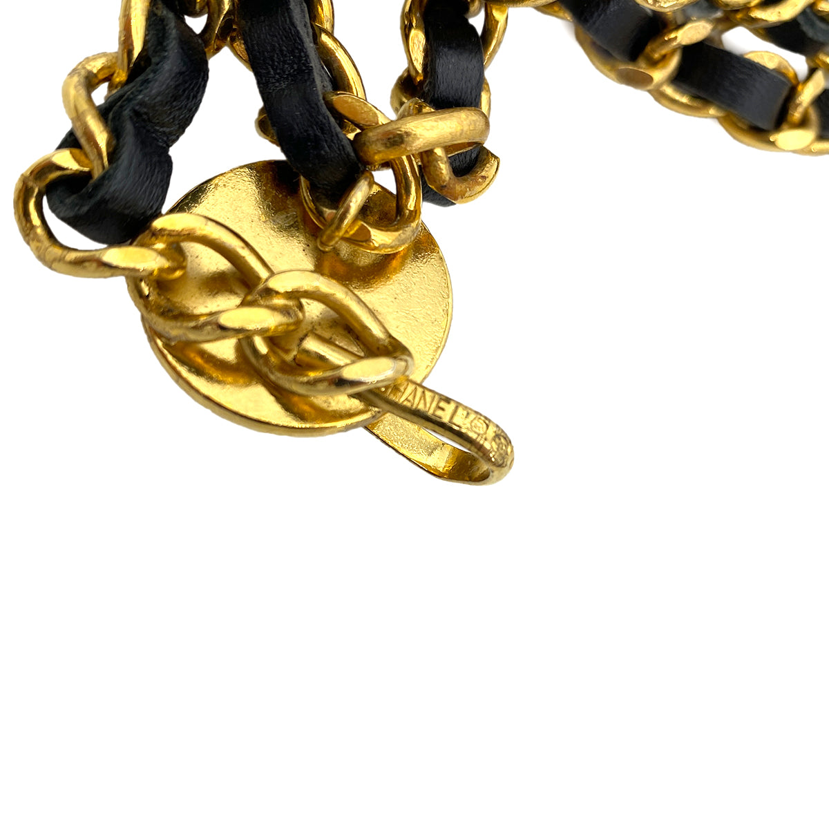 CHANEL VINTAGE CHAIN BELT LEATHER COCOMARK ACCESSORY 90253660