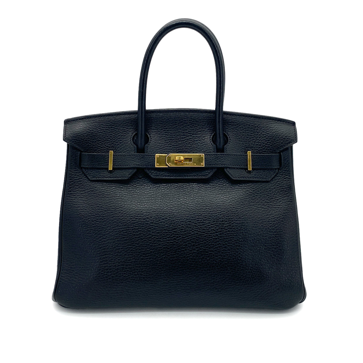 HERMES BIRKIN 30 BLACK ARDENNES HAND BAG □D GHW 90253751