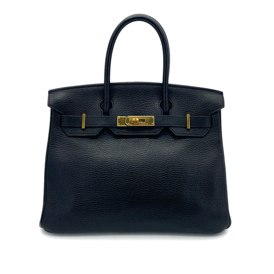 HERMES BIRKIN 30 BLACK ARDENNES HAND BAG □D GHW 90253751