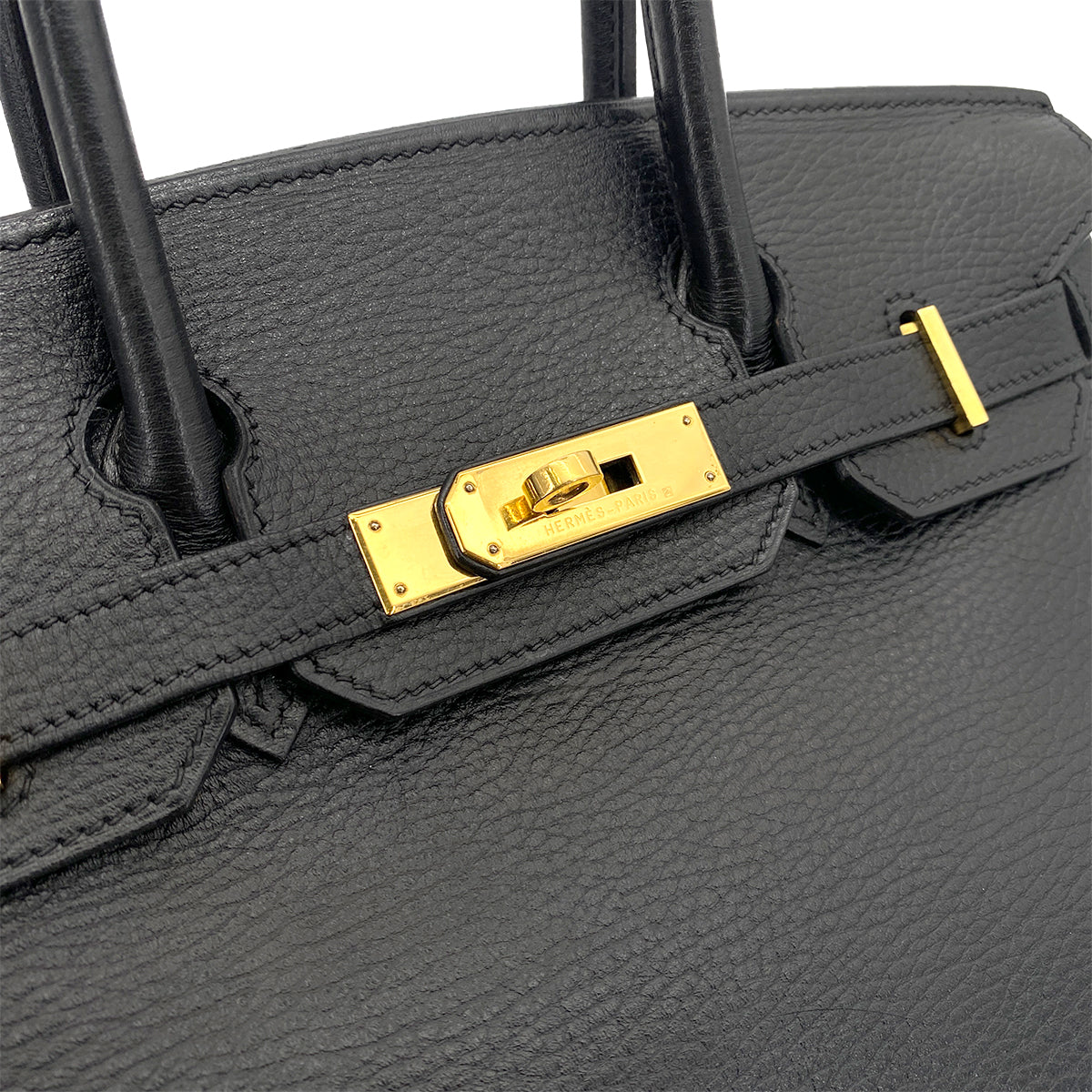 HERMES BIRKIN 30 BLACK ARDENNES HAND BAG □D GHW 90253751