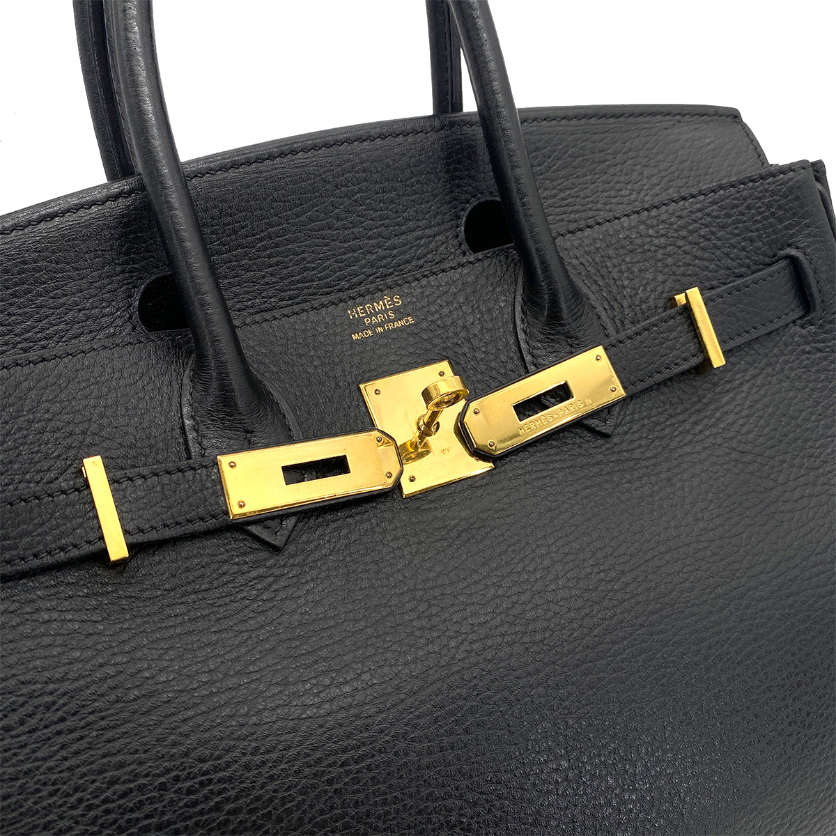 HERMES BIRKIN 30 BLACK ARDENNES HAND BAG □D GHW 90253751
