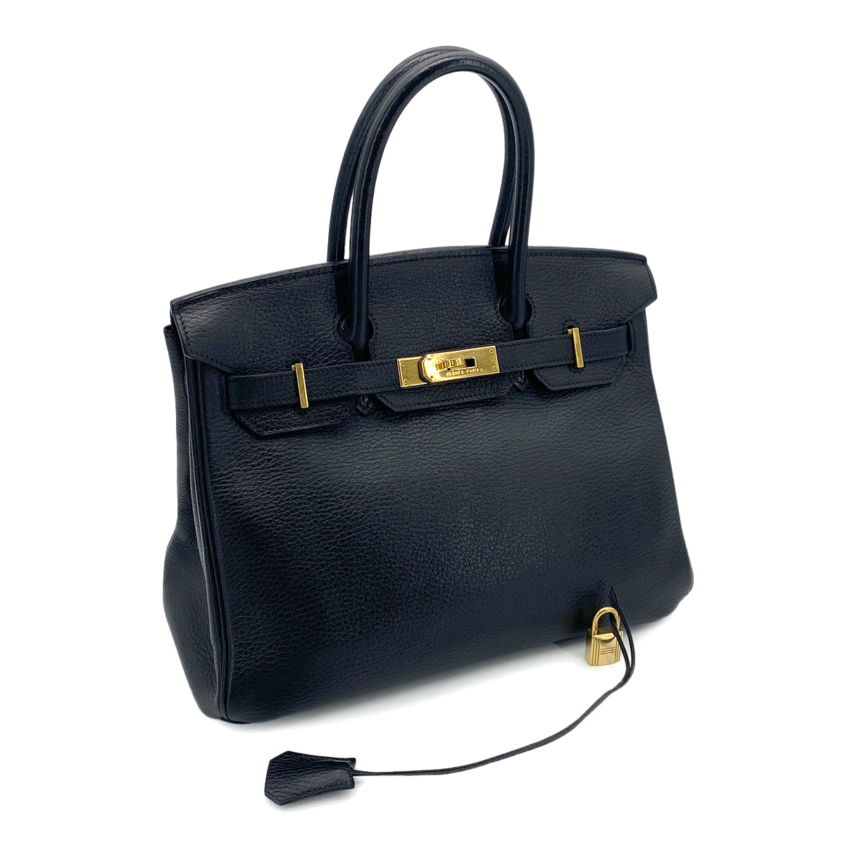 HERMES BIRKIN 30 BLACK ARDENNES HAND BAG □D GHW 90253751