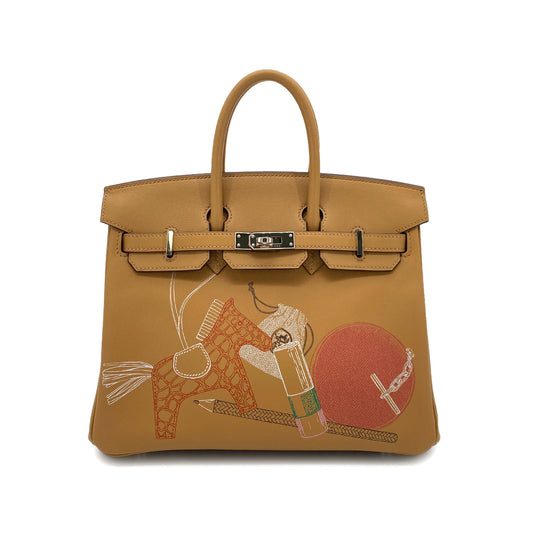 HERMES BIRKIN 25 IN & OUT BISCUIT SWIFT HAND BAG Z SHW 90253752