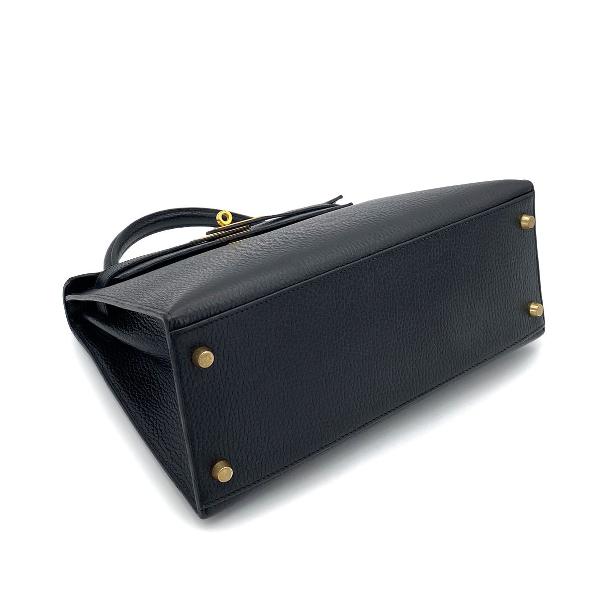 HERMES KELLY 28 SELLIER BLACK ARDENNES HAND SHOULDER BAG 〇Y GHW 90253753