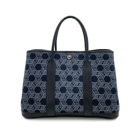 HERMES GARDEN PARTY TPM NAVY TOILE SO H TOTE BAG □K 90253755