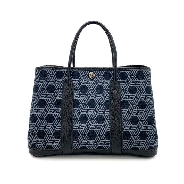 HERMES GARDEN PARTY TPM NAVY TOILE SO H TOTE BAG □K 90253755