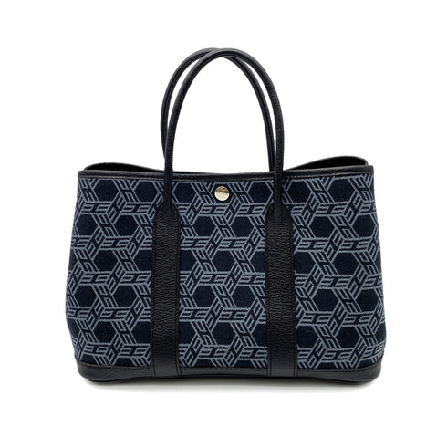 HERMES GARDEN PARTY TPM NAVY TOILE SO H TOTE BAG □K 90253755