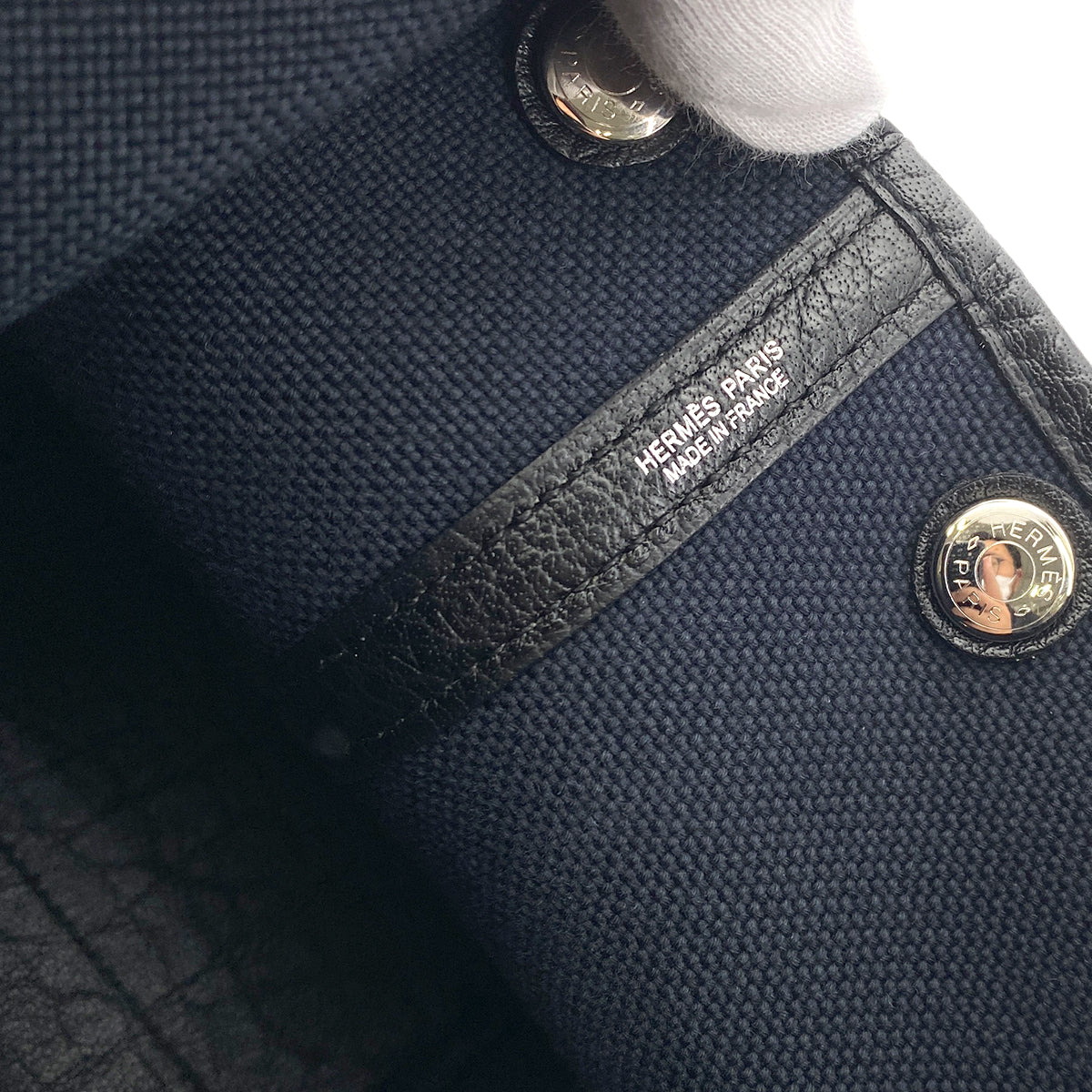 HERMES GARDEN PARTY TPM NAVY TOILE SO H TOTE BAG □K 90253755