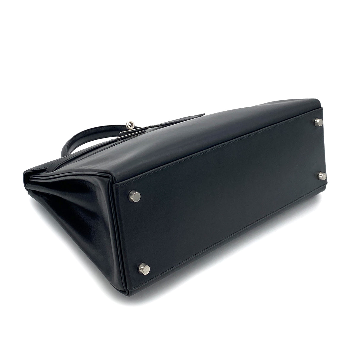 HERMES KELLY 32 RETOURNE BLACK BOXCALF HAND SHOULDER BAG □F SHW 90253756