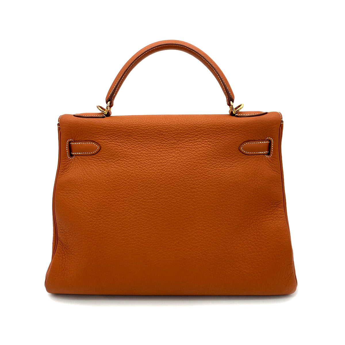 HERMES KELLY 32 RETOURNE COGNAC TOGO HAND SHOULDER BAG □H GHW 90253866