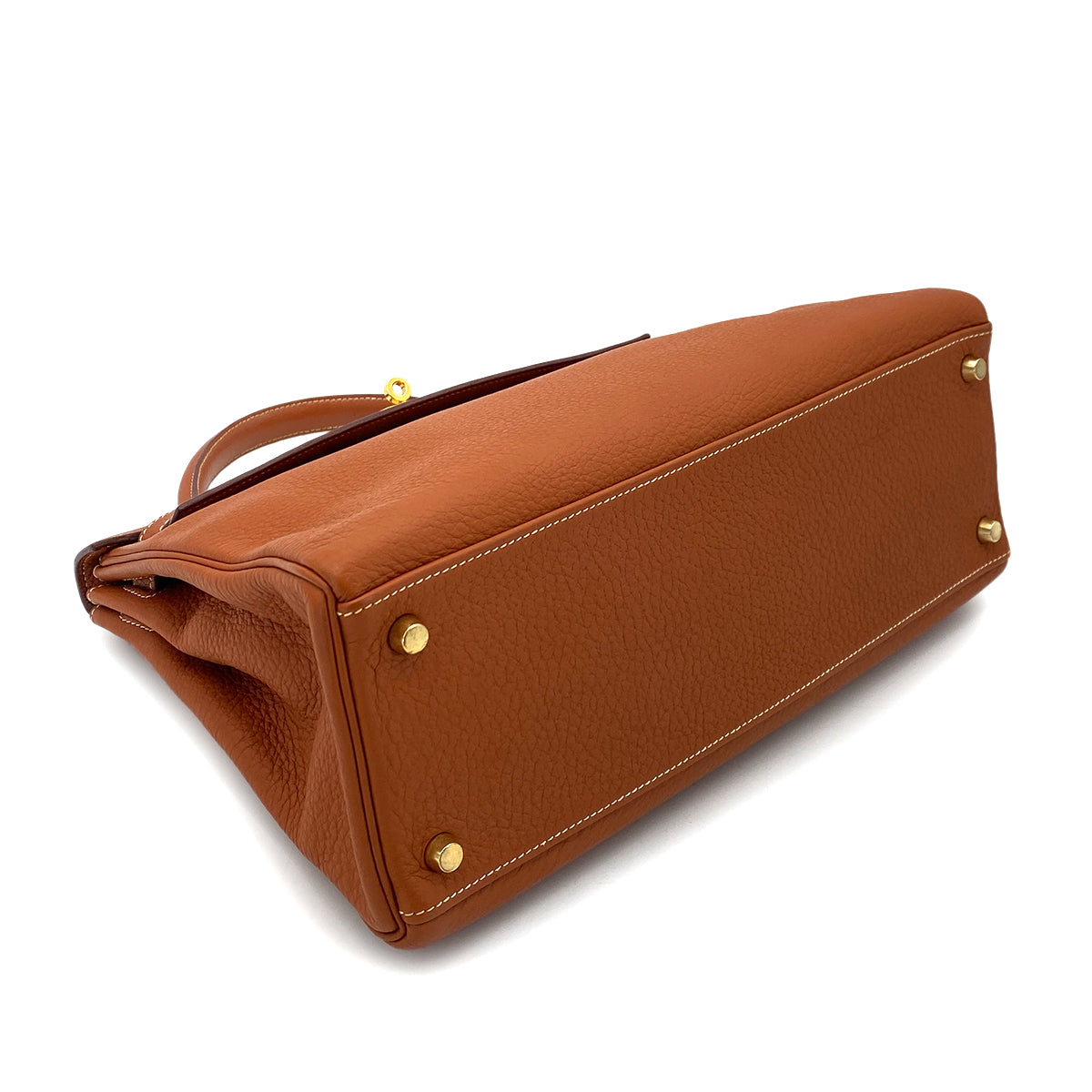 HERMES KELLY 32 RETOURNE COGNAC TOGO HAND SHOULDER BAG □H GHW 90253866