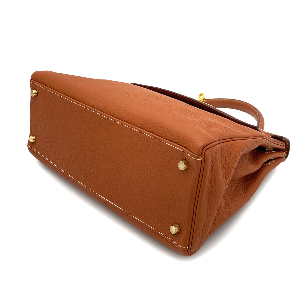 HERMES KELLY 32 RETOURNE COGNAC TOGO HAND SHOULDER BAG □H GHW 90253866