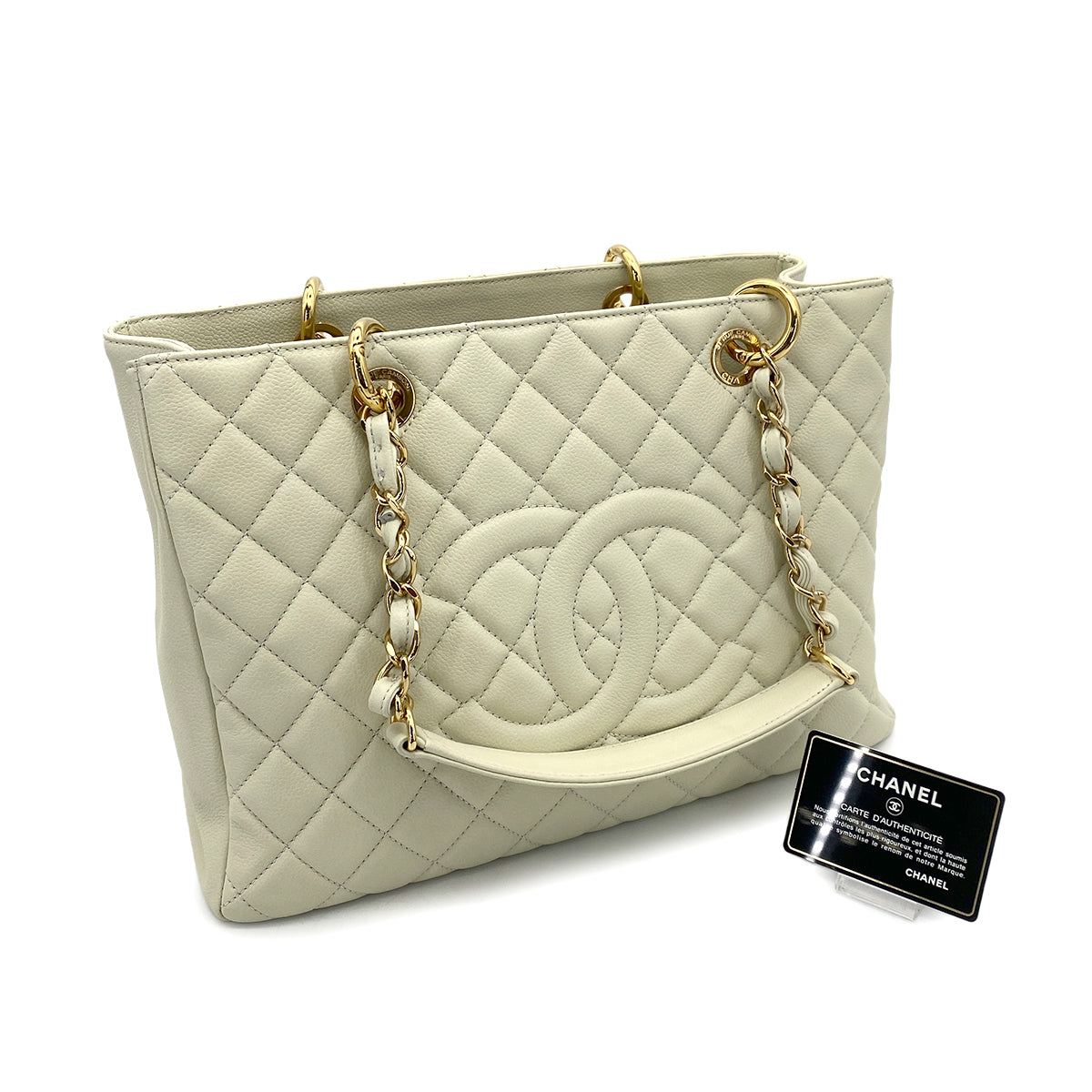 CHANEL GST TOTE BAG LIGHT GREEN CAVIAR SKIN 90253867