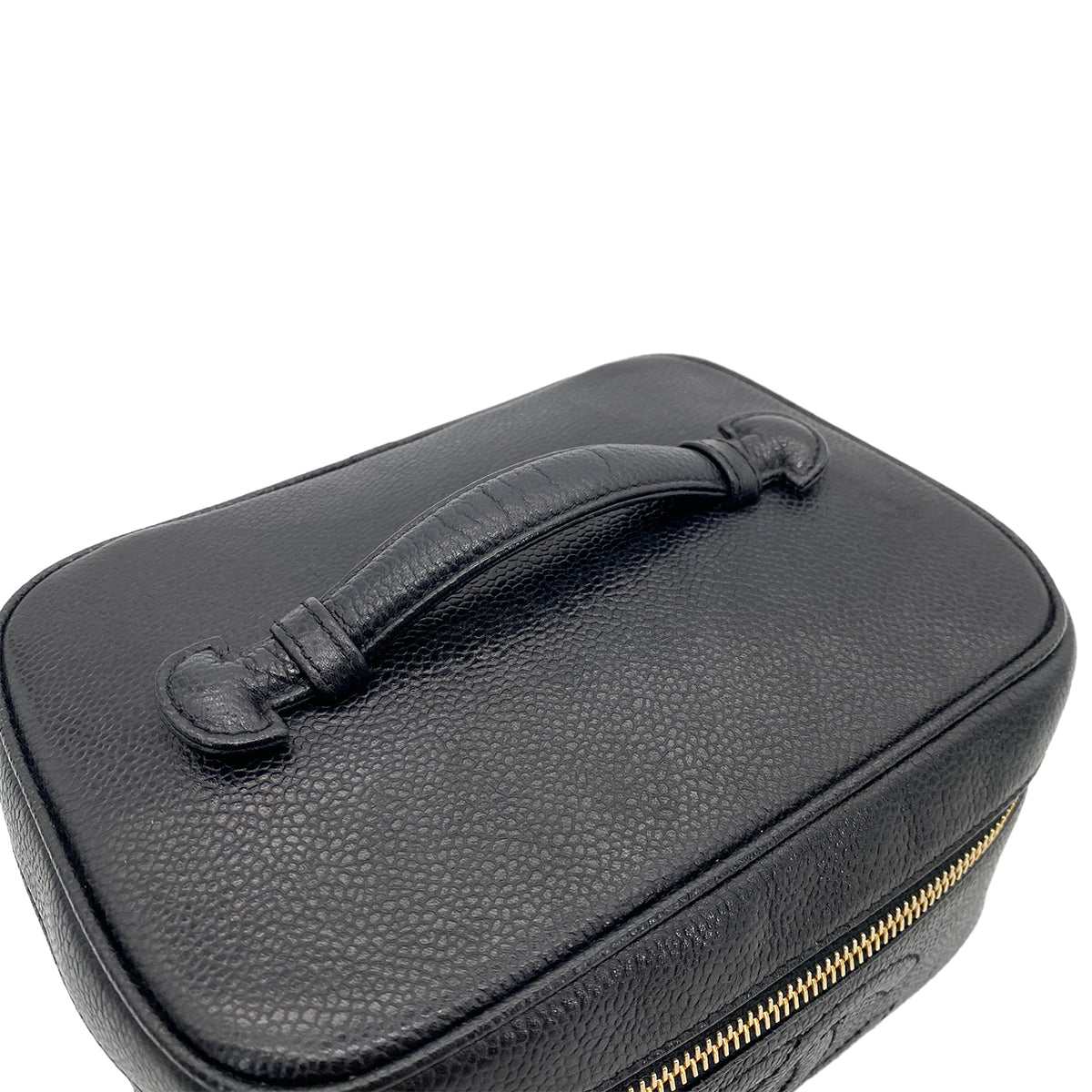 CHANEL VINTAGE VANITY HAND BAG BLACK CAVIAR SKIN 90253868