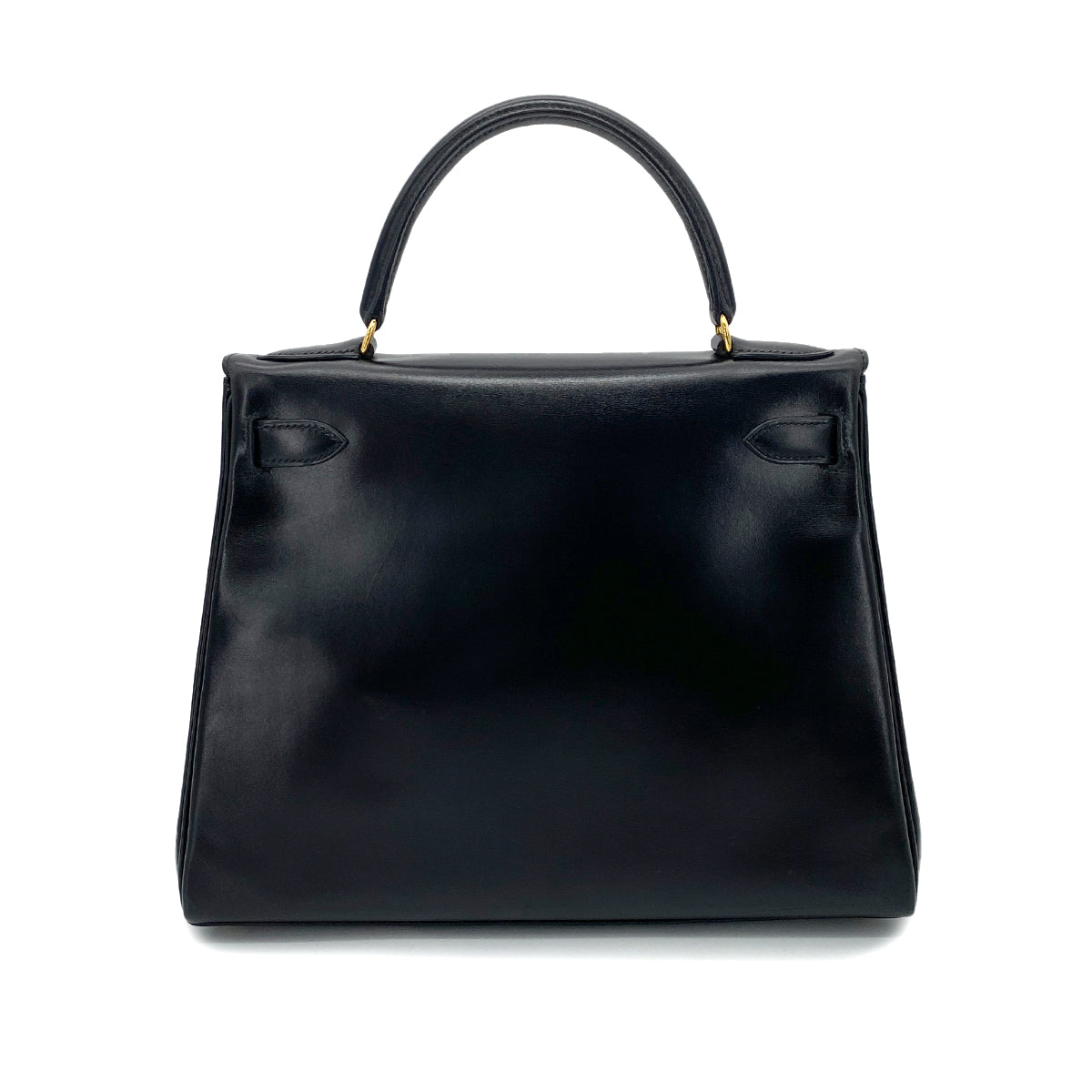 HERMES KELLY 28 RETOURNE BLACK BOX CALF HAND BAG 〇U GHW 90253869