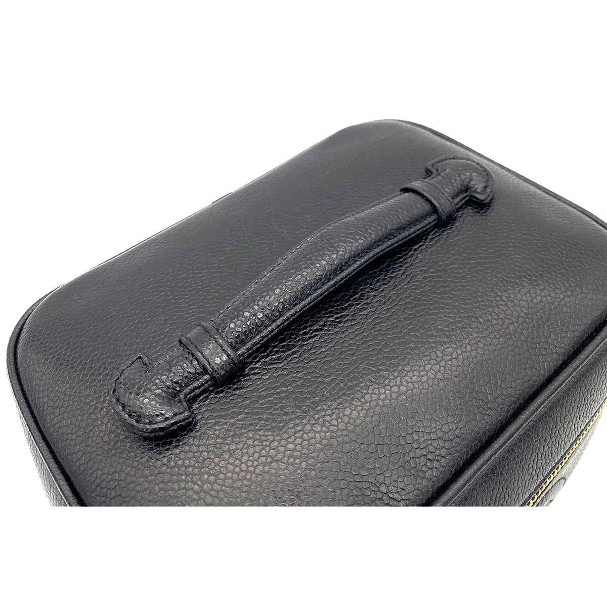 CHANEL VINTAGE VANITY HAND BAG BLACK CAVIAR SKIN 90253874