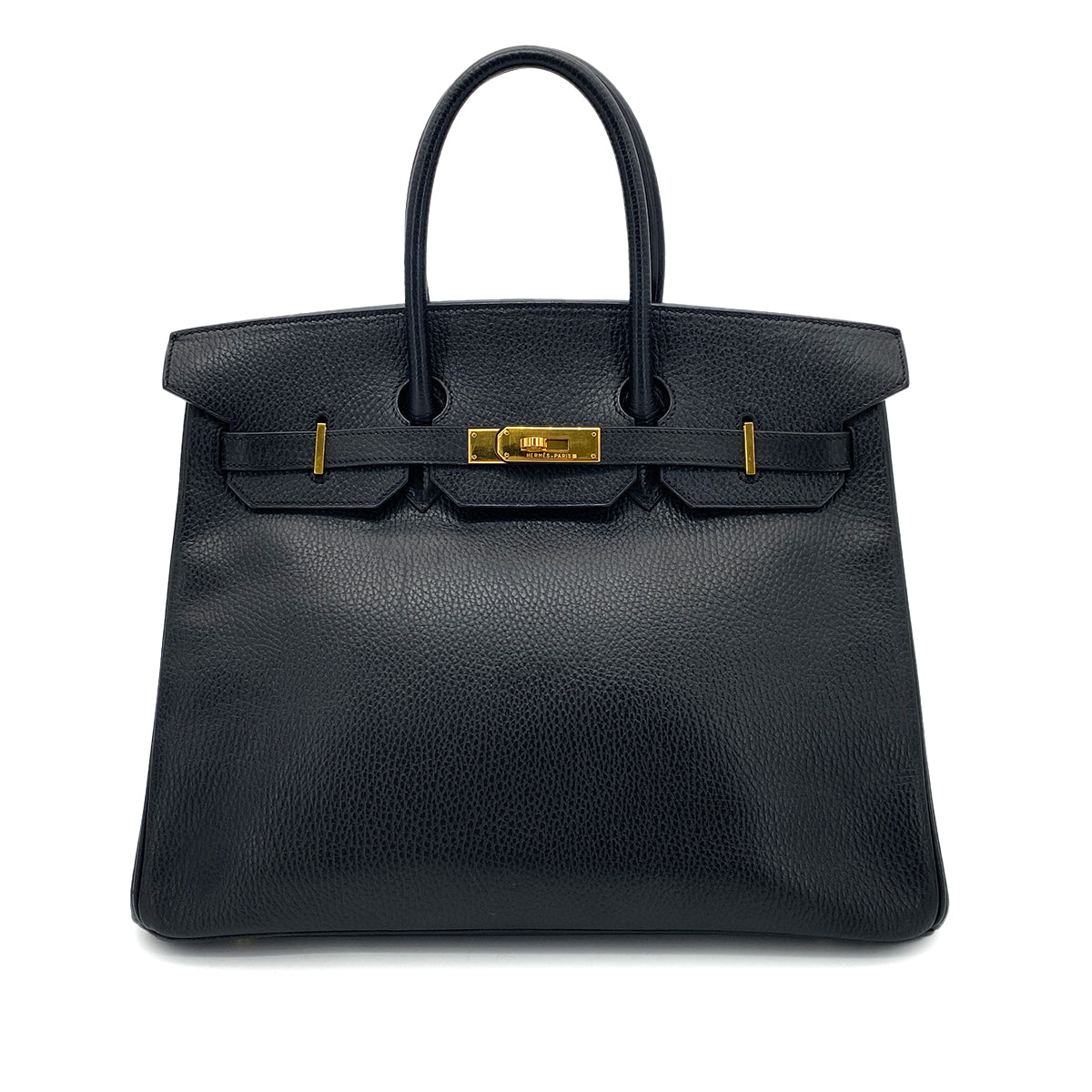 HERMES BIRKIN 35 BLACK ARDENNES HAND BAG □B GHW 90253878