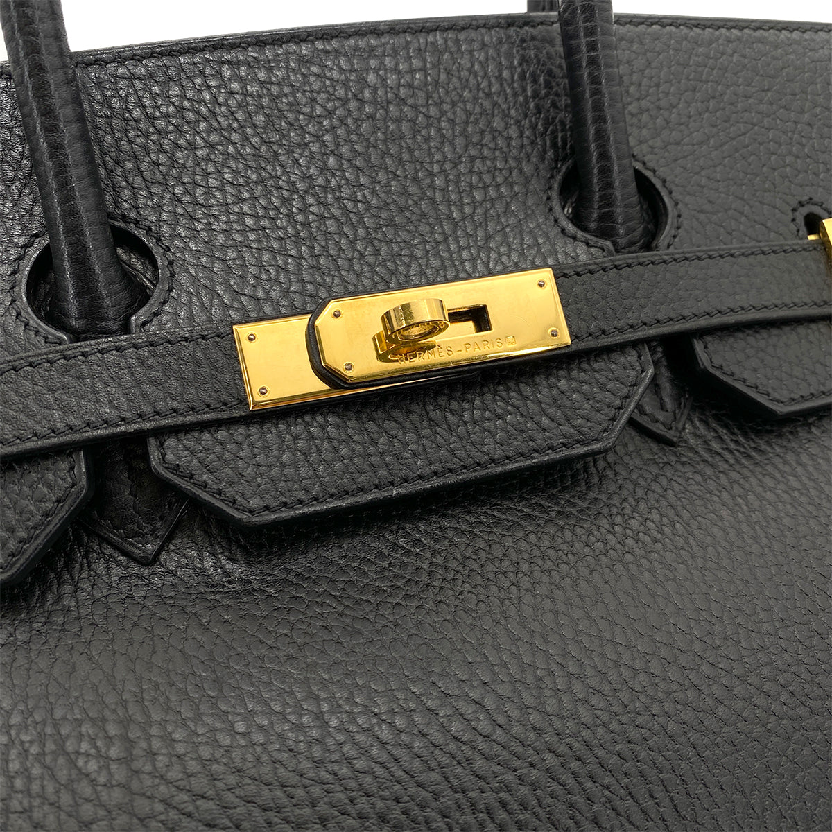 HERMES BIRKIN 35 BLACK ARDENNES HAND BAG □B GHW 90253878