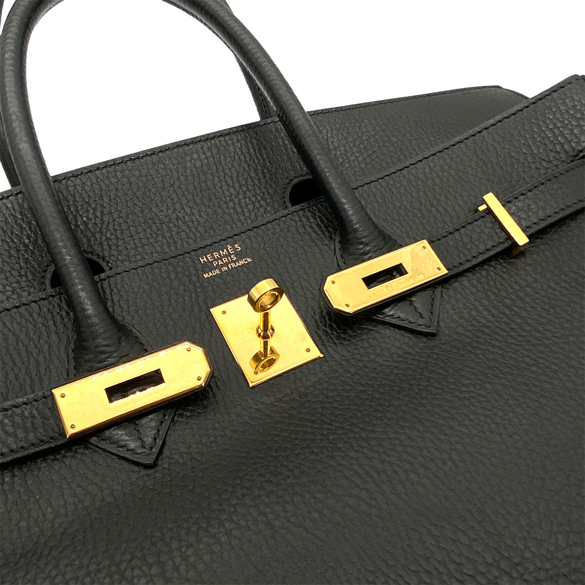 HERMES BIRKIN 35 BLACK ARDENNES HAND BAG □B GHW 90253878