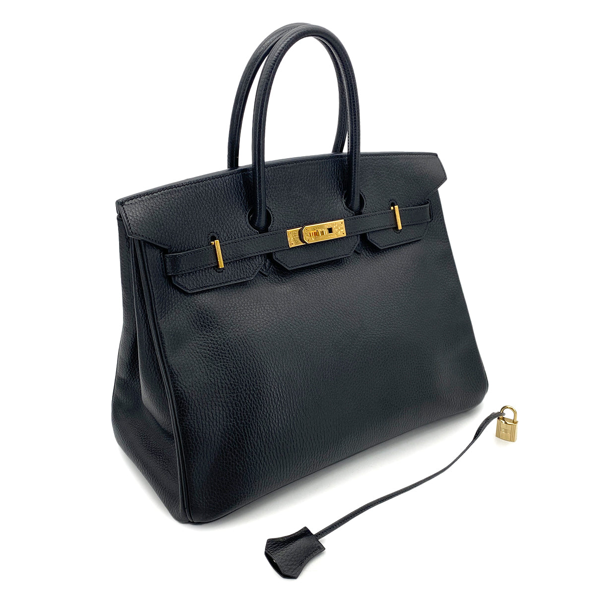 HERMES BIRKIN 35 BLACK ARDENNES HAND BAG □B GHW 90253878