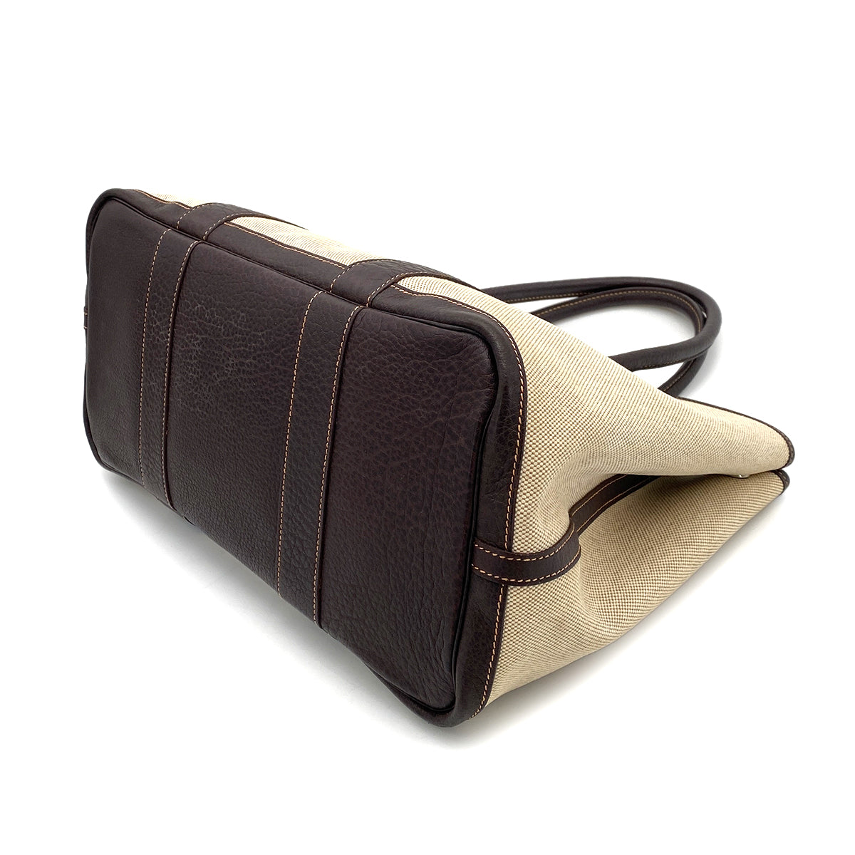 HERMES GARDEN PARTY 36 PM NATURAL MARRON TOILE H TOTE BAG □F 90253905