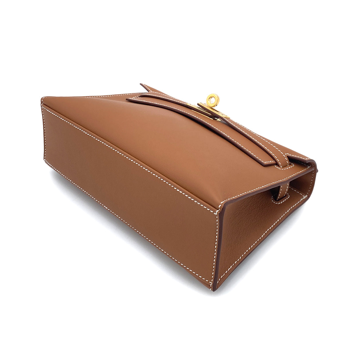 HERMES POCHETTE KELLY SELLIER GOLD SWIFT HAND BAG B GHW 90254603