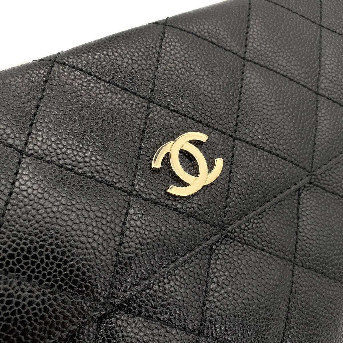 CHANEL VINTAGE MATELASSE CLUTCH BAG BLACK CAVIAR SKIN 90254604
