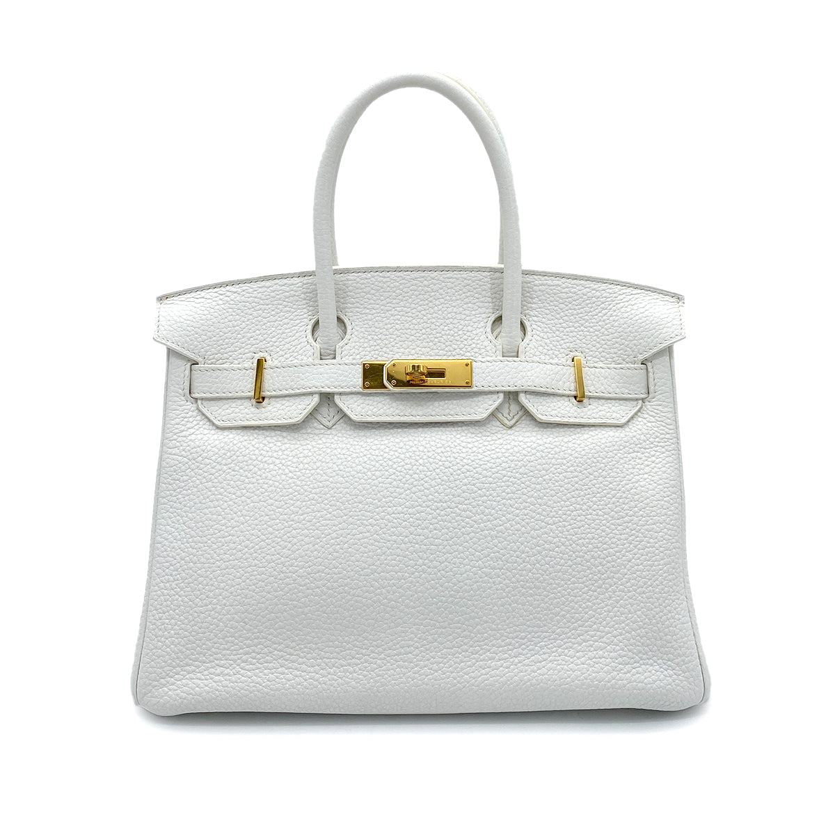 HERMES BIRKIN 30 WHITE TAURILLON CLEMENCE HAND BAG □N SHW 90254607