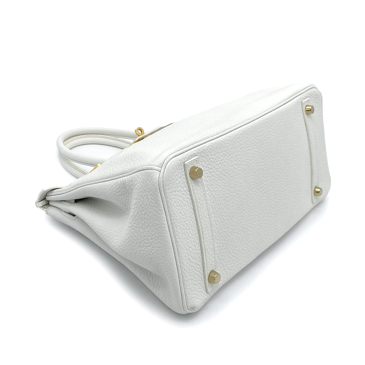 HERMES BIRKIN 30 WHITE TAURILLON CLEMENCE HAND BAG □N SHW 90254607