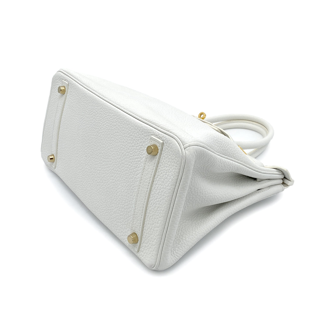 HERMES BIRKIN 30 WHITE TAURILLON CLEMENCE HAND BAG □N SHW 90254607