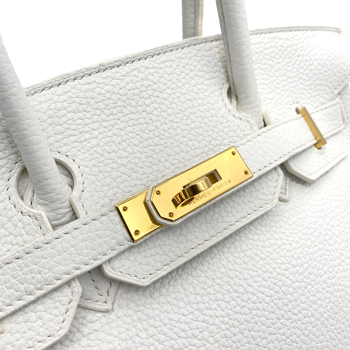 HERMES BIRKIN 30 WHITE TAURILLON CLEMENCE HAND BAG □N SHW 90254607