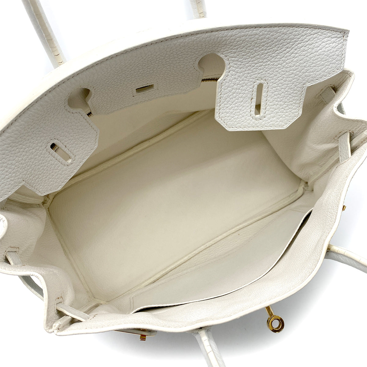 HERMES BIRKIN 30 WHITE TAURILLON CLEMENCE HAND BAG □N SHW 90254607
