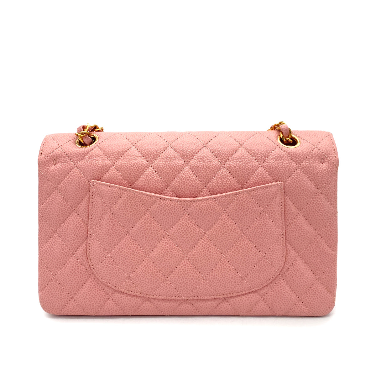 CHANEL VINTAGE CLASSIC FLAP MEDIUM CHAIN SHOULDER BAG PINK CAVIAR SKIN 90254614