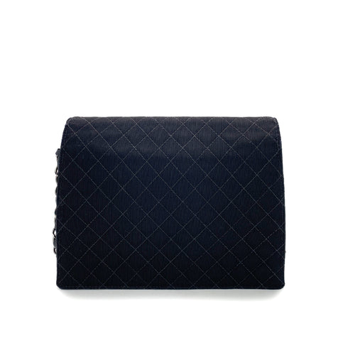 CHANEL VINTAGE EMBLEM CHAIN SHOULDER BAG BLACK CANVAS 90254623 - PURPOSE