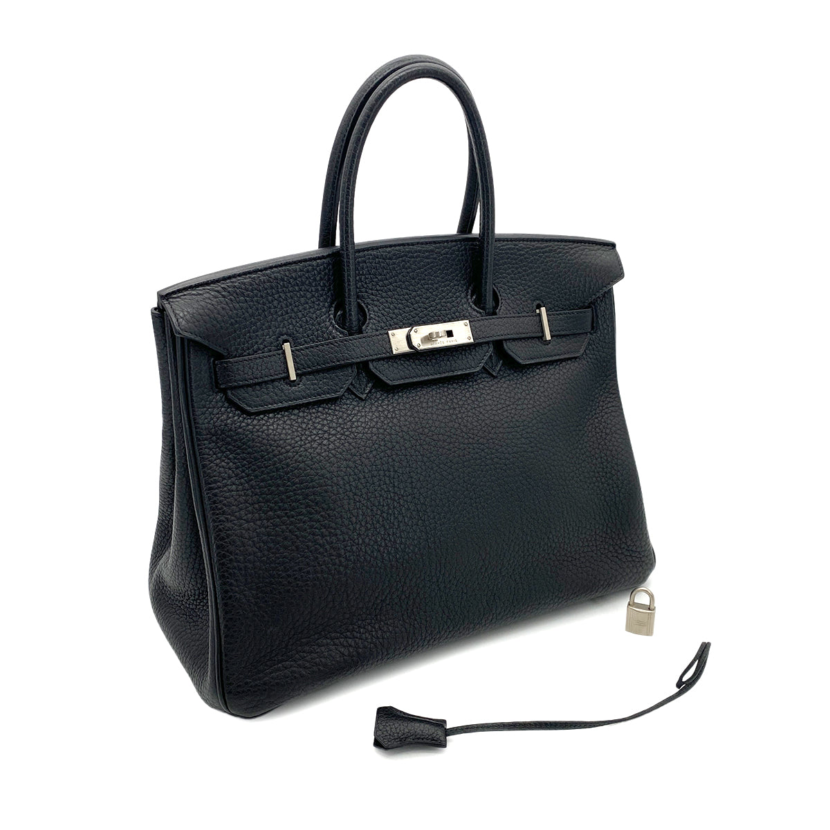 HERMES BIRKIN 35 BLACK TOGO HAND BAG □I SHW 90254627