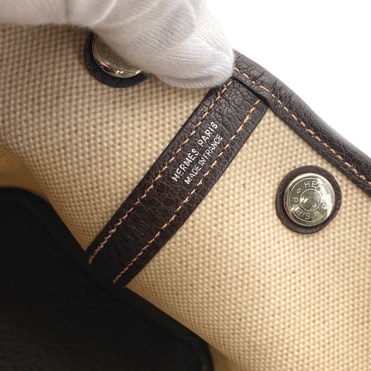 HERMES GARDEN PARTY TPM MARON TOILE H TOTE SHOULDER BAG □H 90254692
