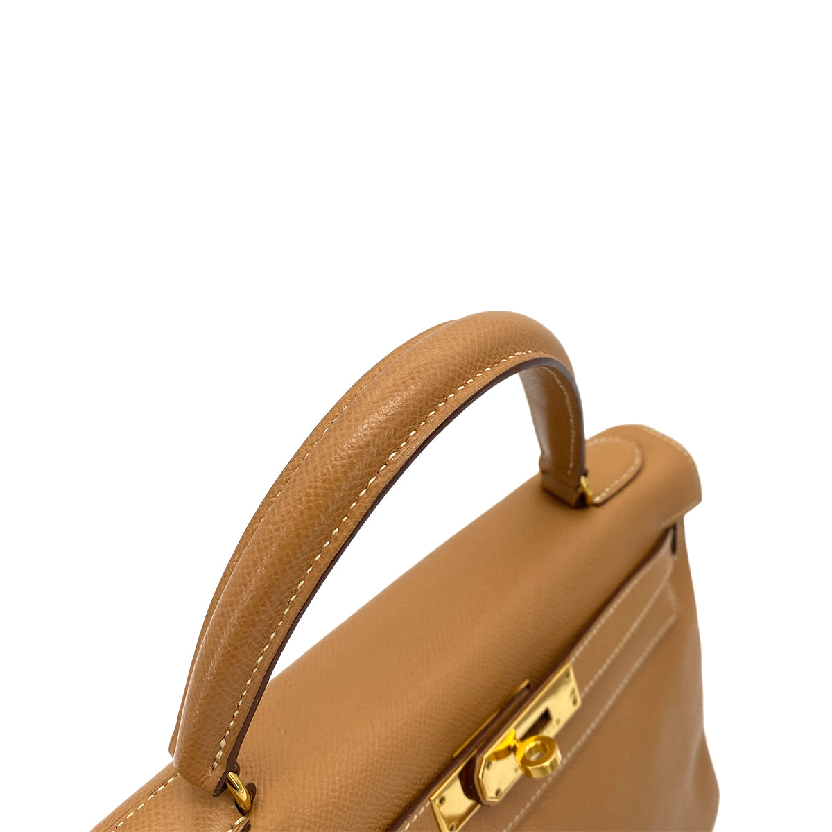 HERMES KELLY 28 RETOURNE NATURAL COUCHEVEL HAND SHOULDER BAG 〇W GHW 90254694