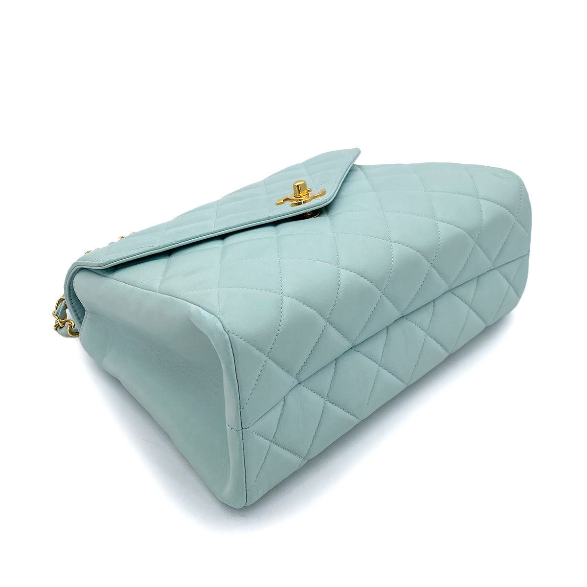 CHANEL VINTAGE MATELASSE HAND BAG MINT LAMB SKIN 90254703