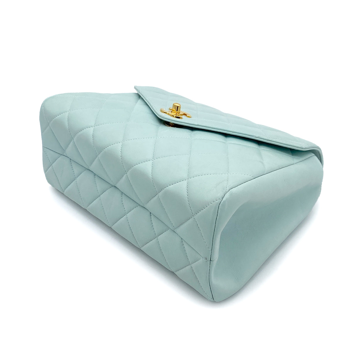 CHANEL VINTAGE MATELASSE HAND BAG MINT LAMB SKIN 90254703