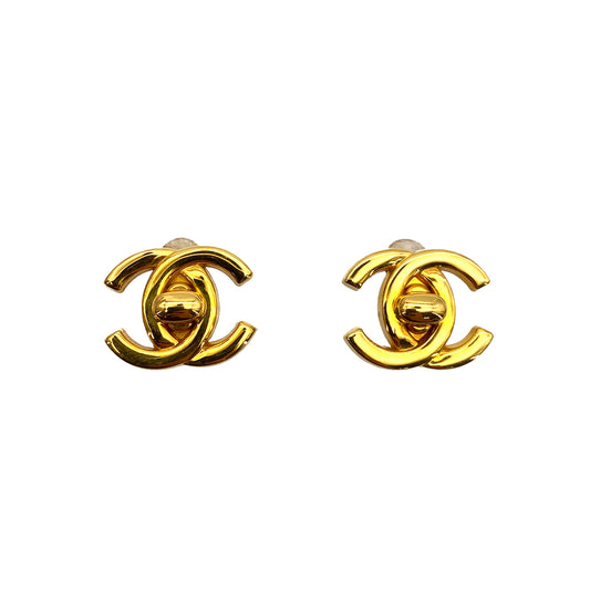 CHANEL VINTAGE EARRINGS TURN LOCK ACCESSORY 96A 90254908
