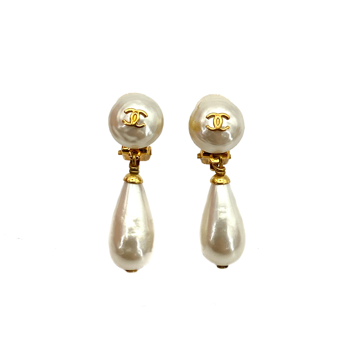 CHANEL VINTAGE EARRINGS SWING FAUX PEARL 95A 90254910