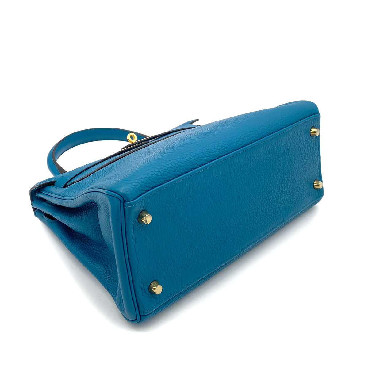 HERMES KELLY 28 RETOURNE BLUE IZMIR TAURILLON CLEMENCE HAND SHOULDER BAG □Q GHW 90254921