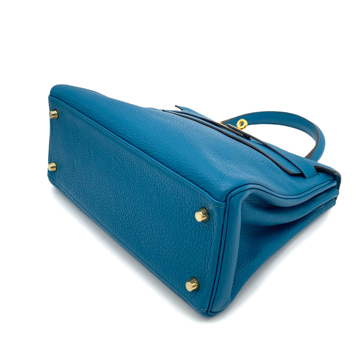 HERMES KELLY 28 RETOURNE BLUE IZMIR TAURILLON CLEMENCE HAND SHOULDER BAG □Q GHW 90254921