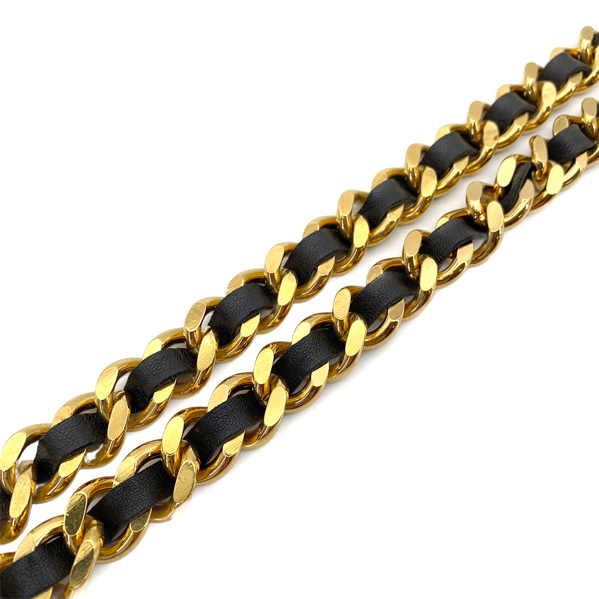CHANEL VINTAGE CHAIN BELT LEATHER COCOMARK ACCESSORY 95P 90254923