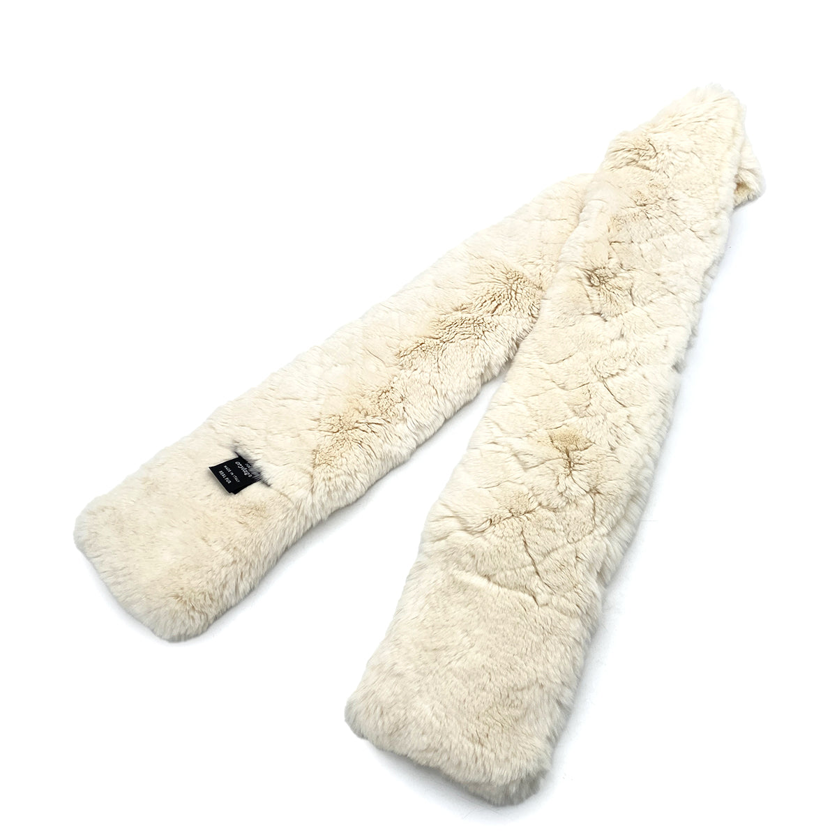 CHANEL ORYLAG FUR SCARF RABBIT BLACK WHITE COCOMARK 90254924