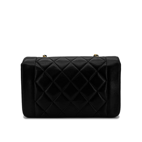 CHANEL VINTAGE DIANA SMALL CHAIN SHOULDER BAG BLACK LAMB SKIN 90255076 - PURPOSE