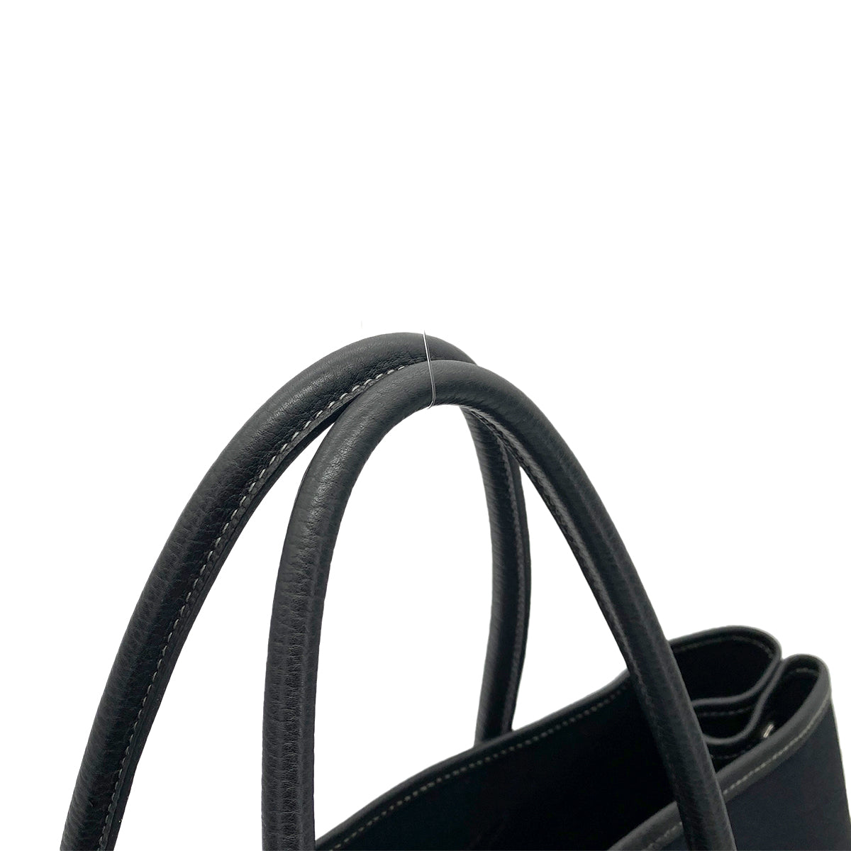 HERMES GARDEN PARTY PM BLACK TOILE OFFICIER HAND BAG □K 90255087
