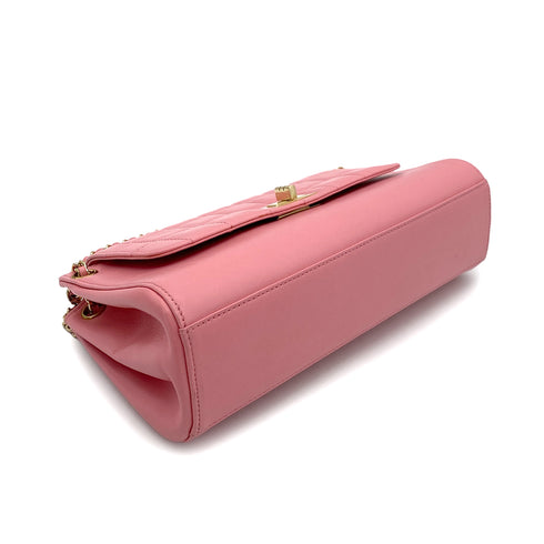 CHANEL VINTAGE 2.55 CHOCOLATE BAR CHAIN SHOULDER BAG PINK LAMB SKIN 90255095 - PURPOSE