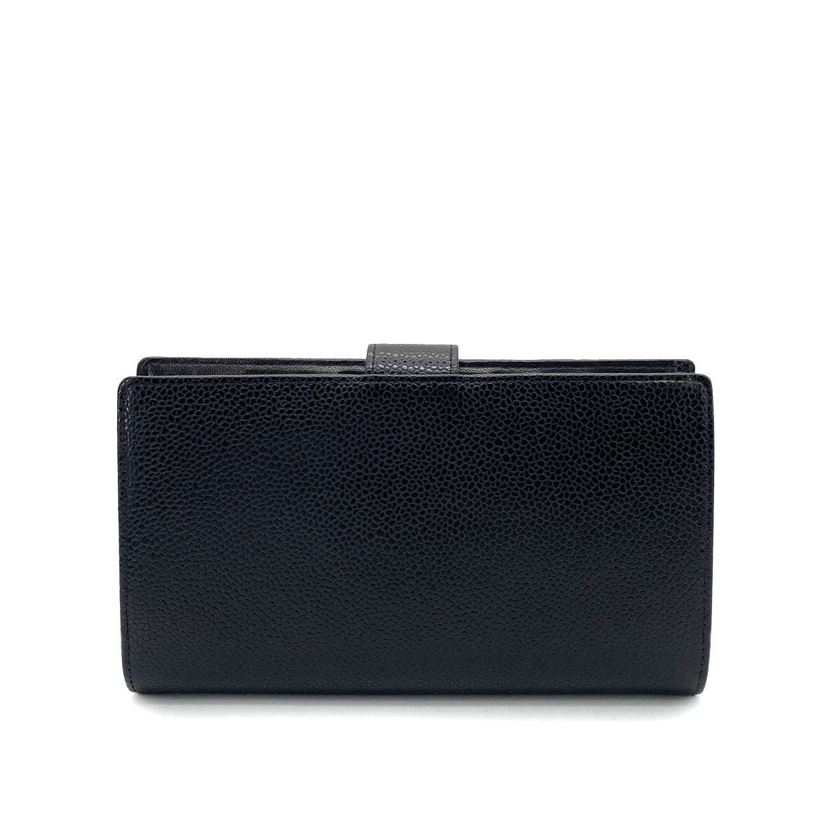 CHANEL VINTAGE BIFOLD LONG WALLET BLACK CAVIAR SKIN 90255119