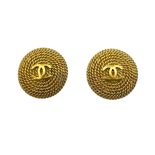 CHANEL VINTAGE EARRINGS COCOMARK ROUND ACCESSORY 95P 90255124